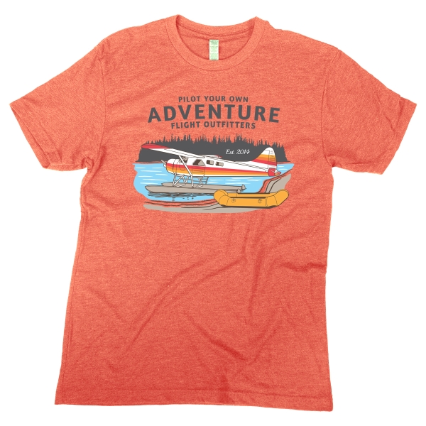 seaplane raft tshirt heather orange