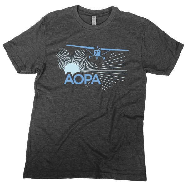 The AOPA High Wing Sunrise Tshirt - Dark Grey Heather