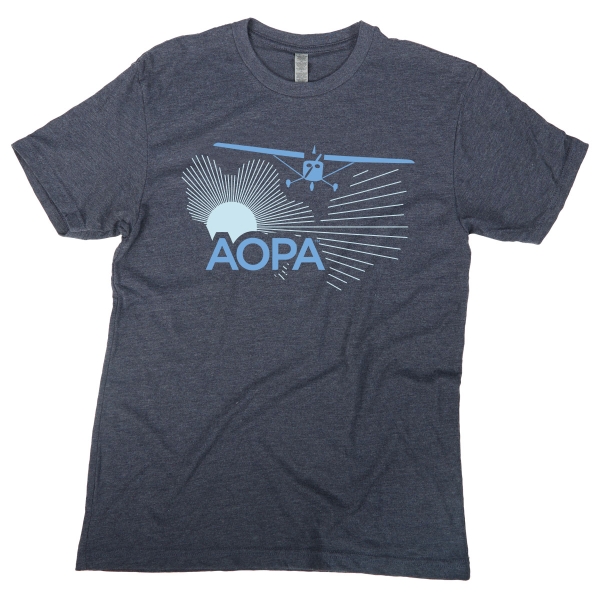 The AOPA High Wing Sunrise Tshirt - Heather Navy