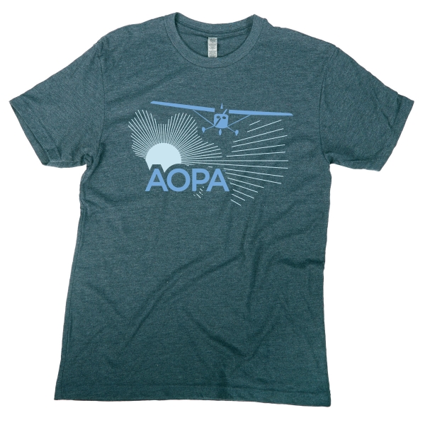 The AOPA High Wing Sunrise Tshirt - Heather Slate