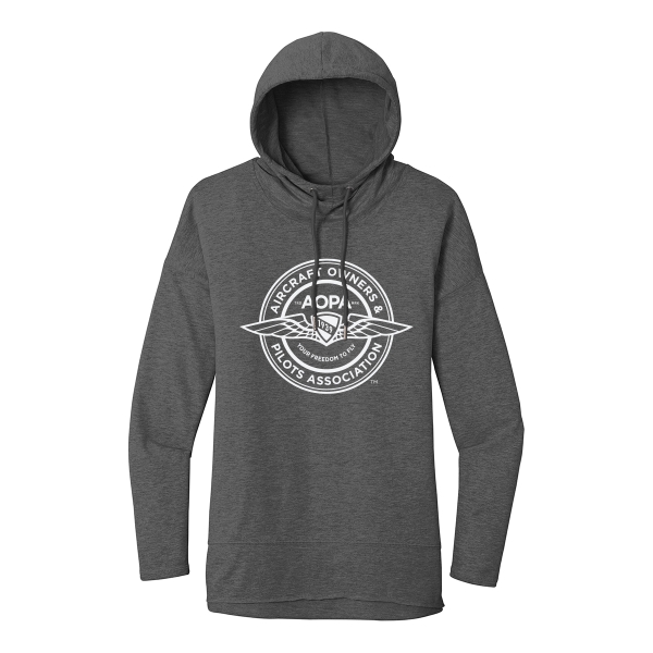 Women's AOPA FOB Hoodie with Badge Logo - Washed Coal