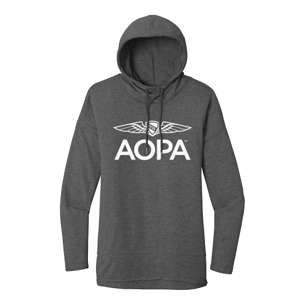 Women's AOPA FOB Hoodie with Wings Logo - Washed Coal