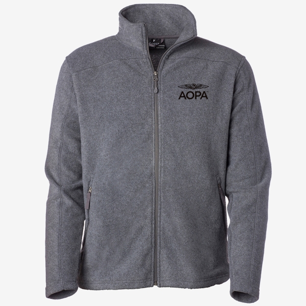 AOPA Men's Base Fleece Jacket - Heather Grey