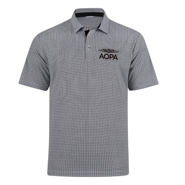 AOPA Swannies Tanner Printed Polo - Black